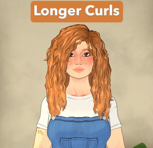 Longer Curls Hair — Paralives Hair Mods mod preview by Bog Mare