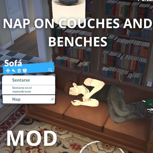 Nap On Couch / Sofa Mod — Paralives Quality of Life Mods mod preview by llxca.08f
